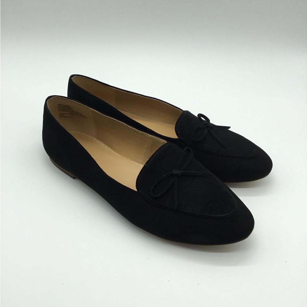 J. Crew Factory Black Bow Loafers